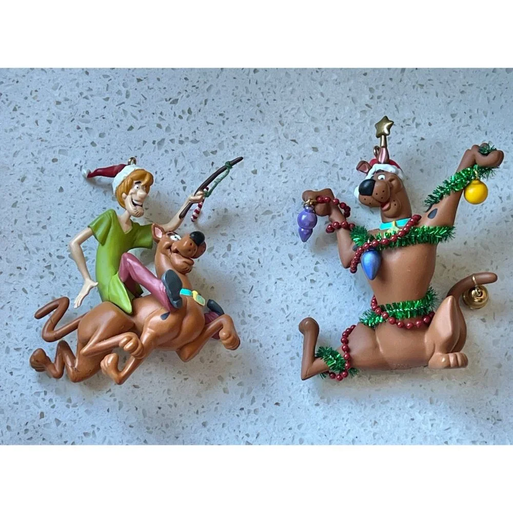 Hallmark 2000 Scooby-Doo & TM Warmer 2002 Shaggy Christmas Ornaments Lot of 2